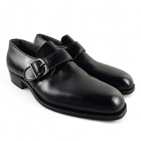 NETTLETON Steel Toe Monk Strap Black Leather Mens Dress Shoes Loafer 9 E Wide 9E - Picture 1 of 11